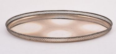 A DUTCH SILVER OVAL GALLERIED TRAY
