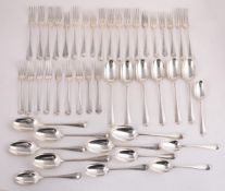 A MATCHED SILVER HANOVERIAN PATTERN PART TABLE SERVICE