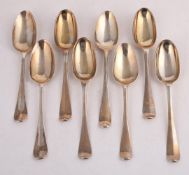 EIGHT HANOVERIAN PATTERN TABLE SPOONS