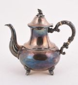 Y A GERMAN SILVER BALUSTER COFFEE POT