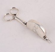 A GEORGE II SILVER PAIR OF CANDLES SNUFFERS