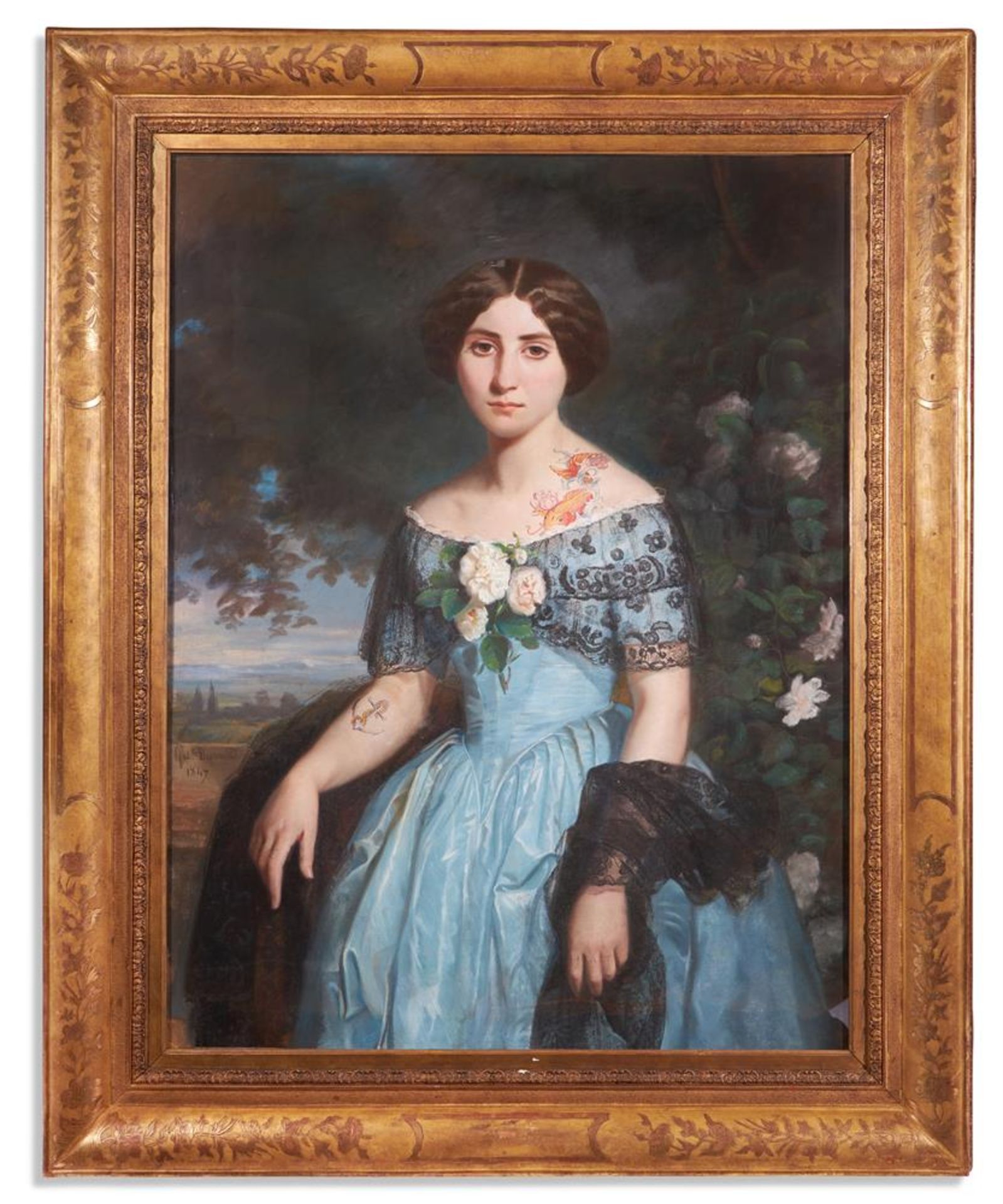 GABRIEL DURAND (FRENCH 1812 - 1882) AND CATERINA CANETTI (ITALIAN 20TH CENTURY), PORTRAIT OF A LADY