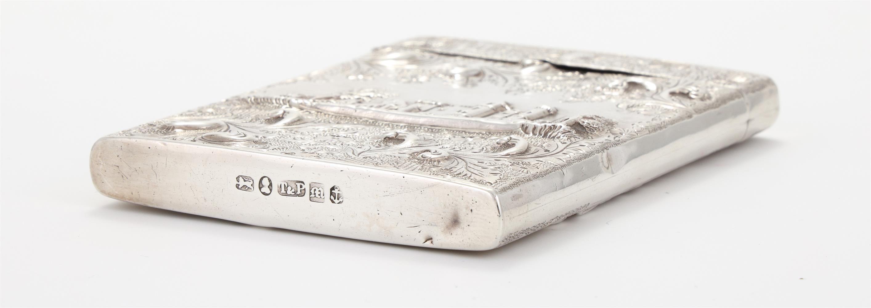 A WILLIAM IV SILVER RECTANGUALR DOUBLE SIDED CASTLE TOP CARD CASE, TAYLOR & PERRY, BIRMINGHAM 1835 - Image 4 of 6