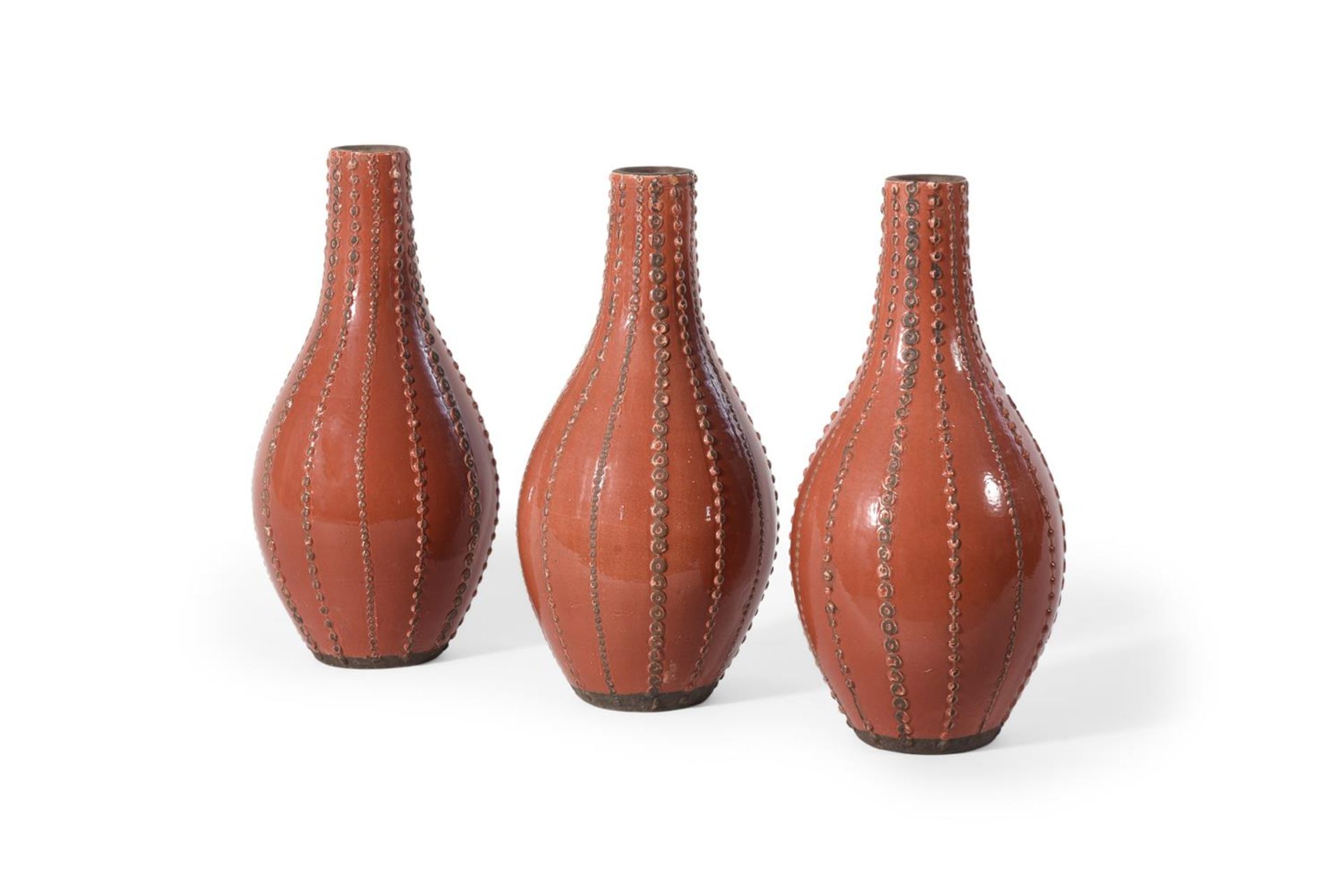 SEVEN STONEWARE OVIFORM BOTTLE VASES - Bild 3 aus 4