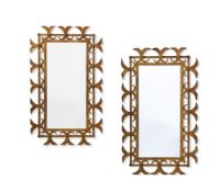 A PAIR OF GILT METAL MIRRORS, CIRCA 1950s , POSSIBLY SPANISH