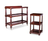 A WILLIAM IV MAHOGANY THREE TIER BUFFET STAND, CIRCA 1835