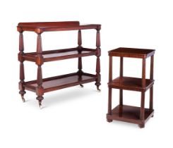 A WILLIAM IV MAHOGANY THREE TIER BUFFET STAND, CIRCA 1835