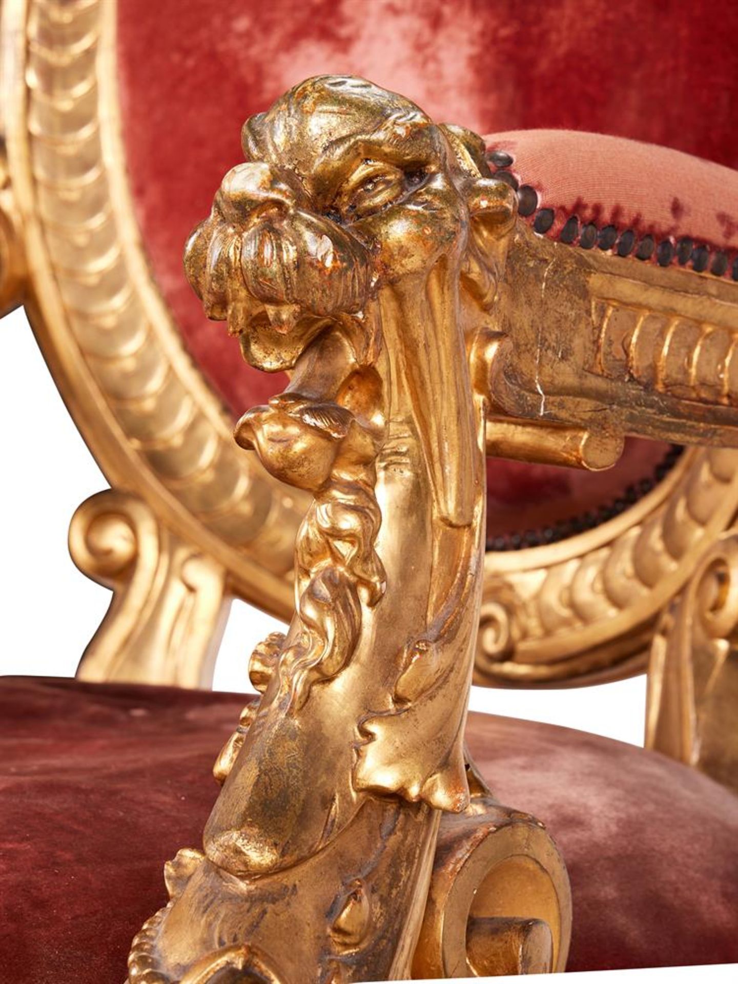 AN ITALIAN GILTWOOD OPEN ARMCHAIR, ROME, 19TH CENTURY - Bild 2 aus 5