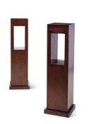 A PAIR OF HARDWOOD PEDESTALS OF RECENT MANUFACTURE