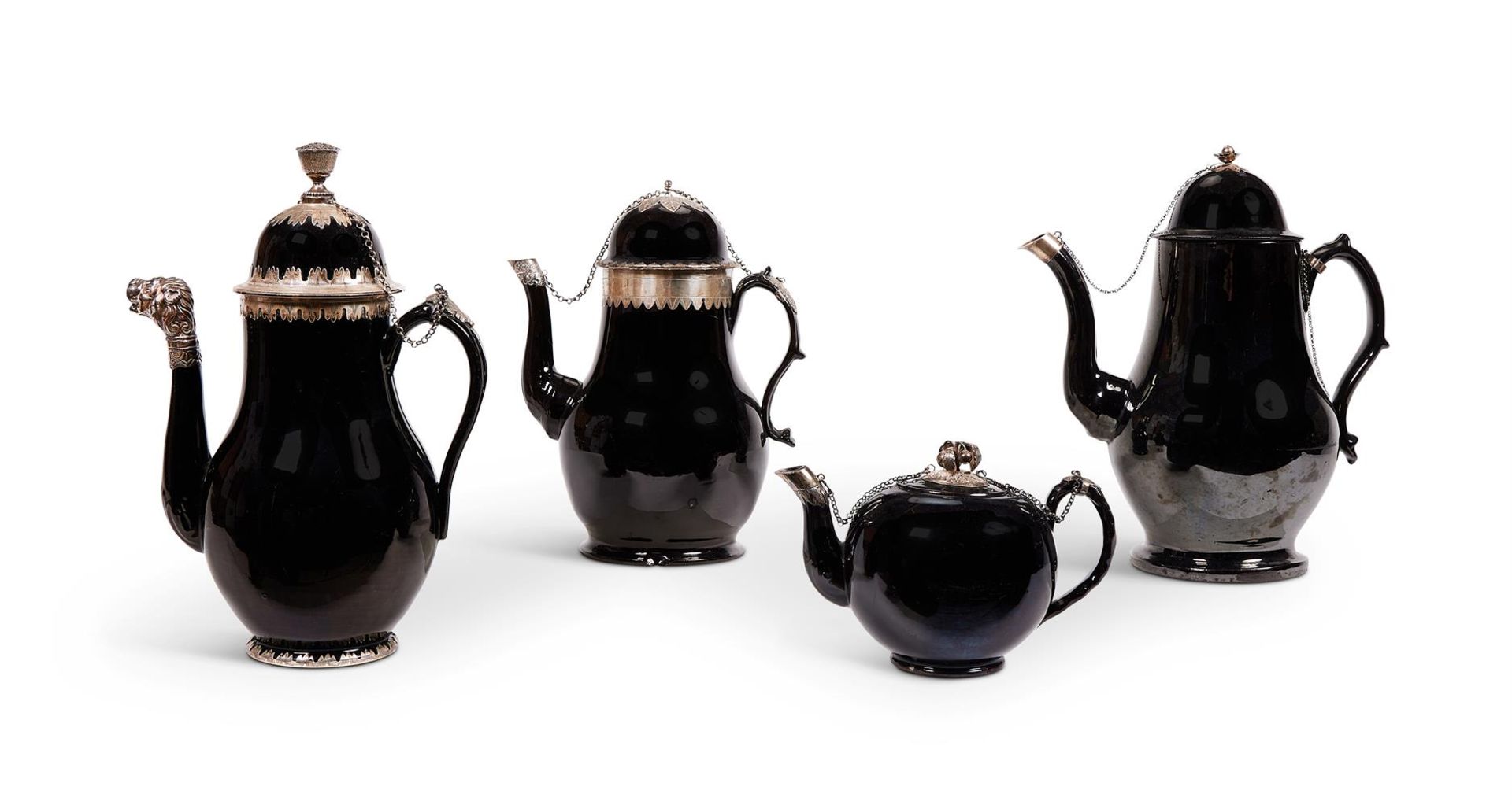 A GROUP OF LOW COUNTRIES BLACK GLAZED POTTERY, (TERRE DE NAMUR)