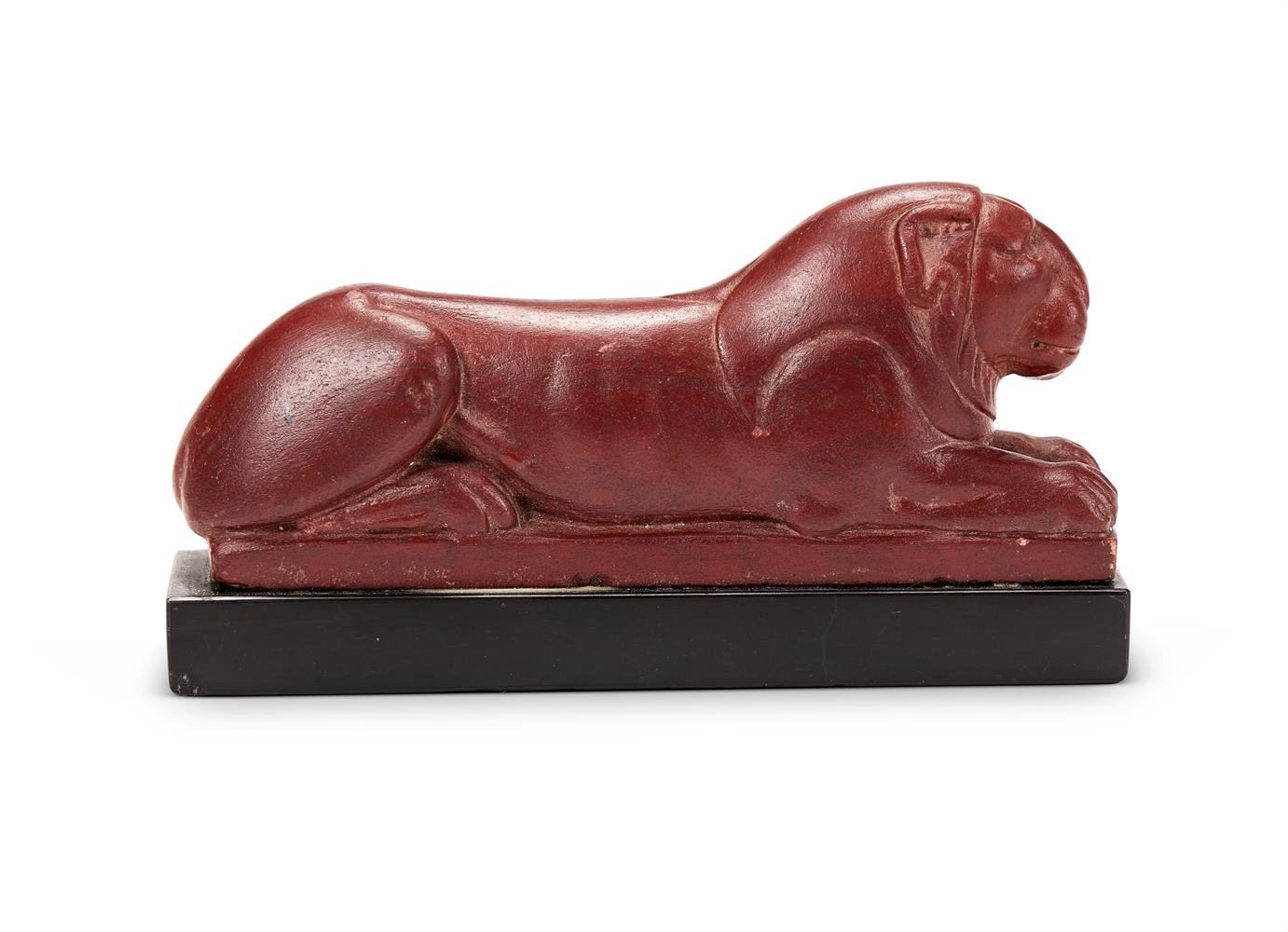 AFTER THE ANTIQUE - A GRAND TOUR ROSSO ANTICO EGYPTIAN LION, LATE 19TH/EARLY 20TH CENTURY - Image 2 of 2