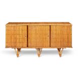 A BAMBOO AND RATTAN SIDE CABINET CIRCA 1960s