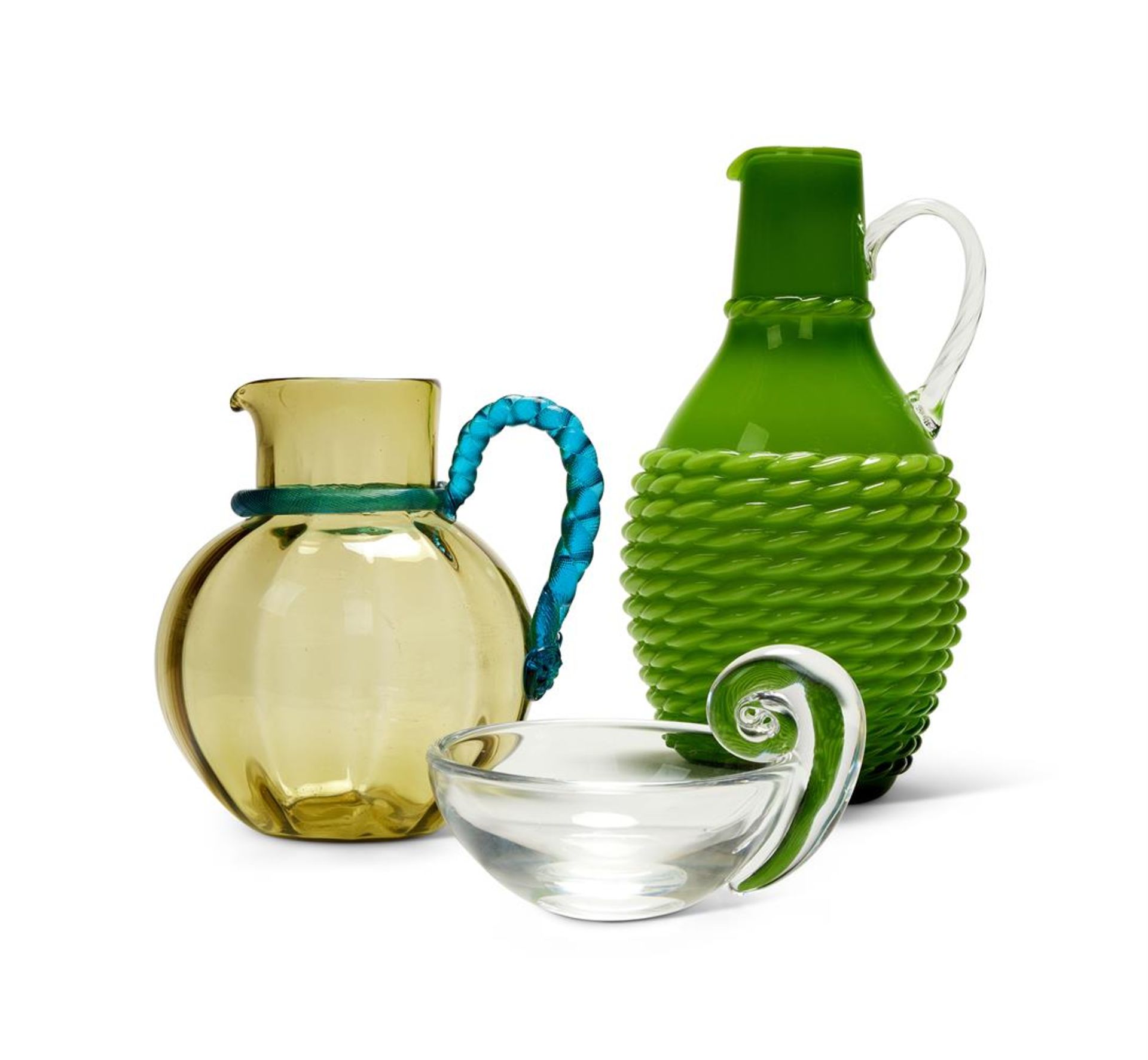THREE ITEMS OF GLASS, VARIOUS DATES, 20TH CENTURY
