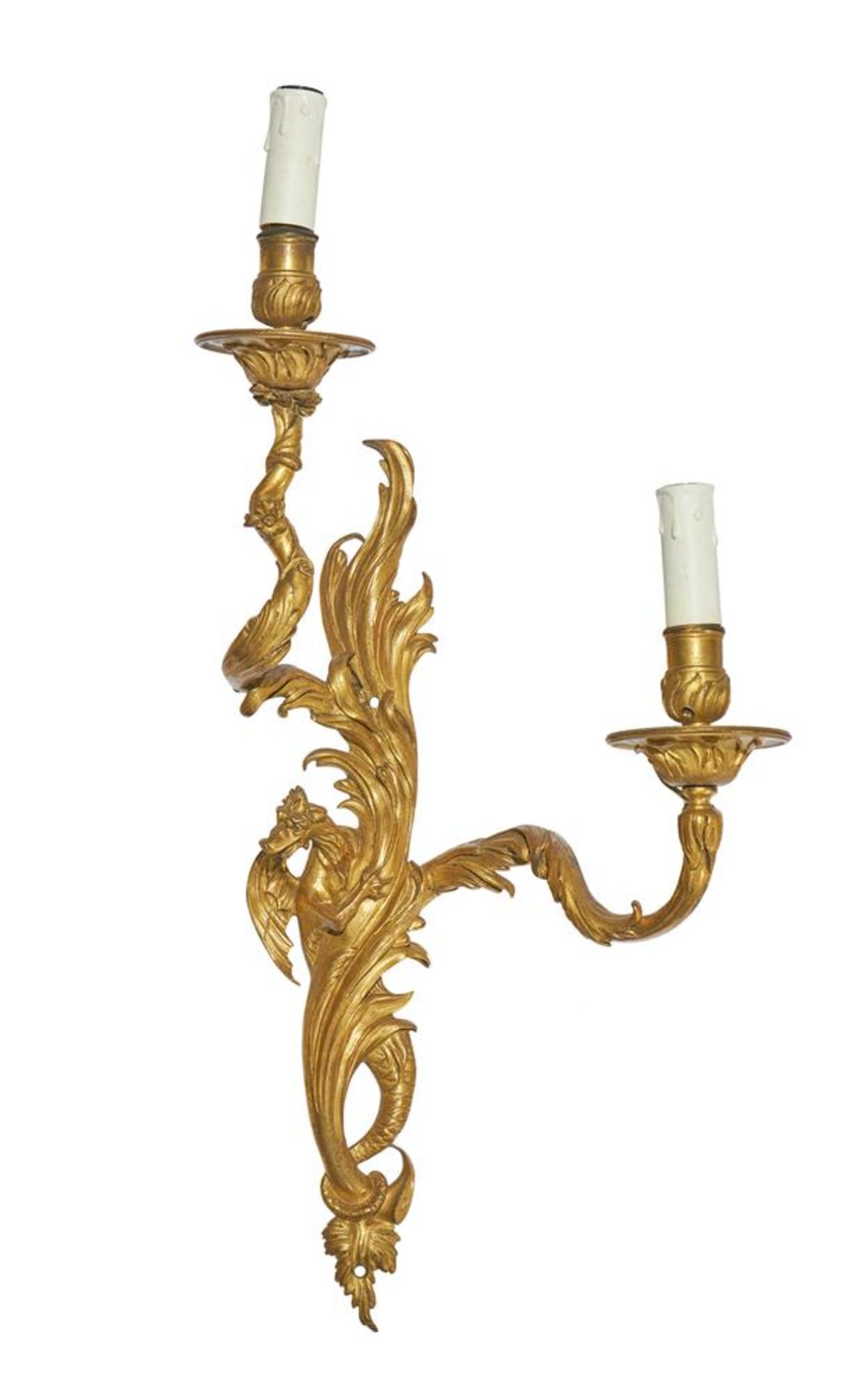 A PAIR OF ORMOLU TWIN BRANCH WALL LIGHTS, 18TH CENTURY - Image 5 of 5