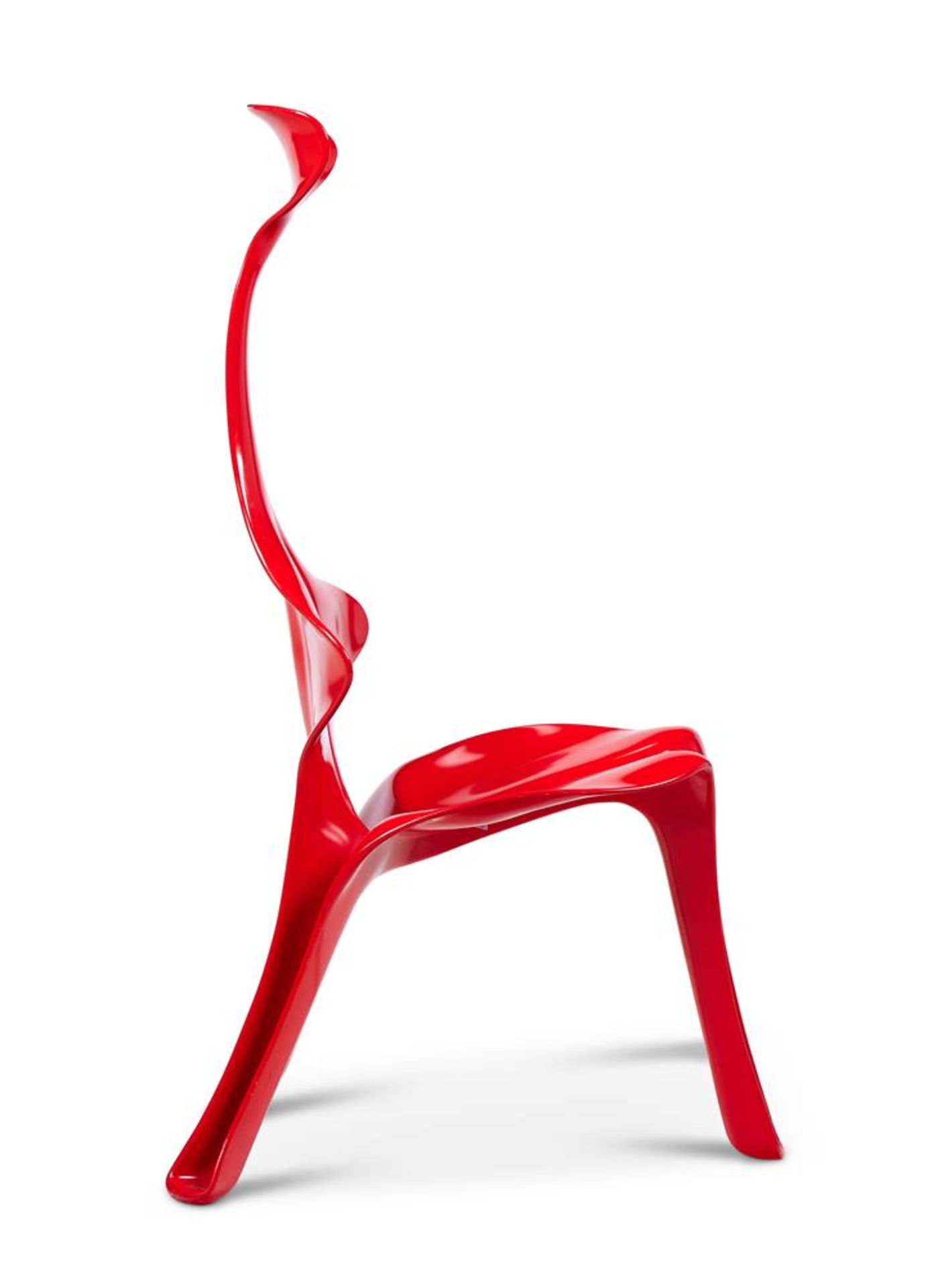 A RED LACQUER FIBREGLASS 'FLORIS CHAIR' BY GUNTER BELTZIG (1941-2022) - Image 3 of 4