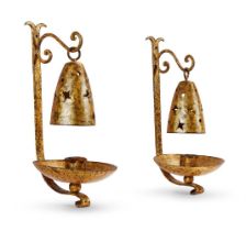 A PAIR OF SPANISH GILT METAL SCONCES, SECOND HALF 20TH CENTURY