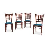 A SET OF FOUR MAHOGANY 'TULIP' CHAIRS ATTRIBUTED TO GUSTAVE SERRURIER-BOVY (1858-1910)