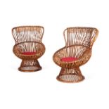 A PAIR OF 'MARGHERITA' BAMBOO AND RATTAN ARMCHAIRS BY FRANCO ALBINI (1905-1977), MANUFACTURED BY
