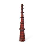 AN INDIAN TEAK MODEL OF THE QUTB MINAR, 19TH CENTURY AND LATER