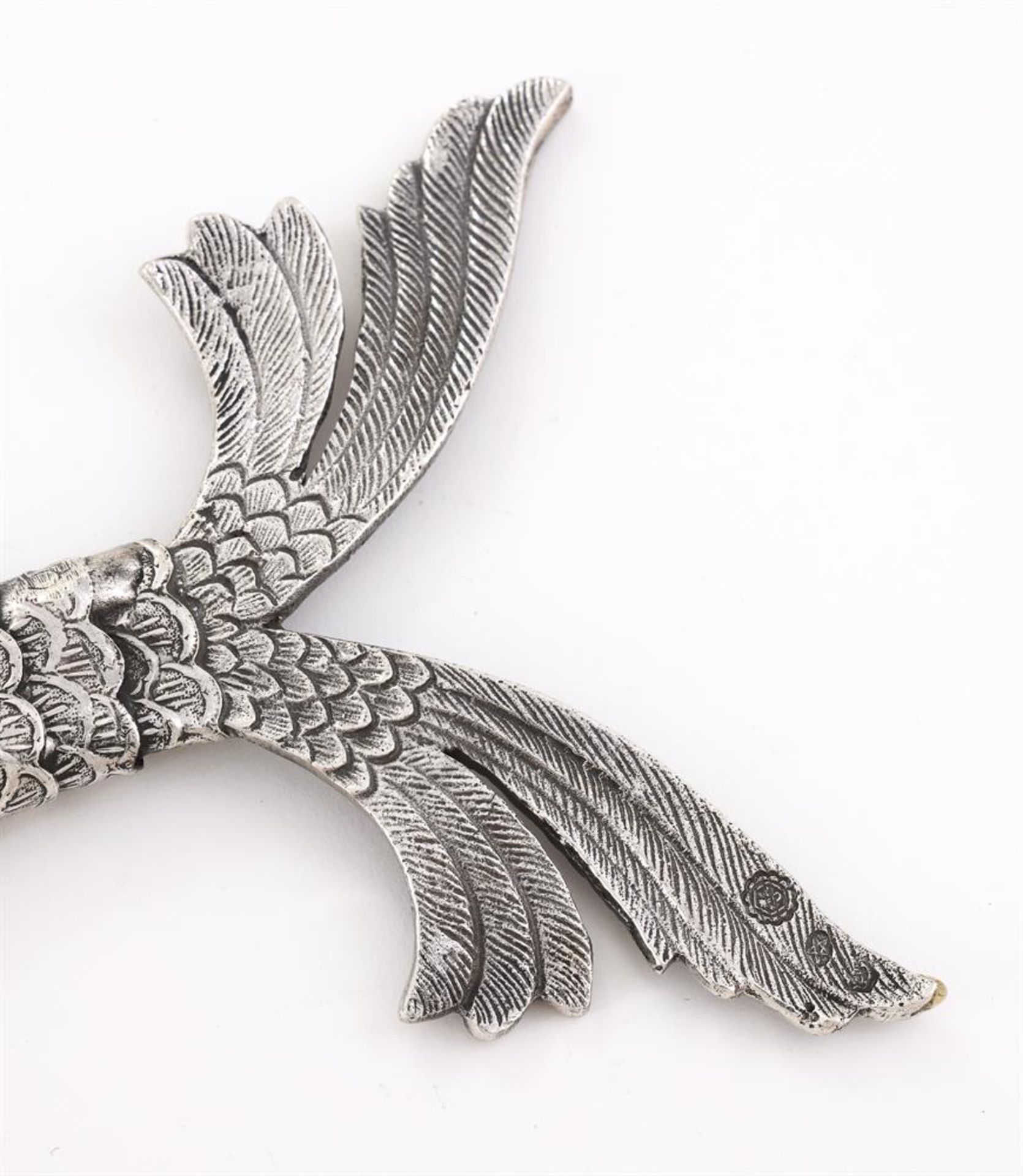 A SPANISH SILVER COLOURED ARTICULATED MODEL OF A FISH - Image 2 of 2