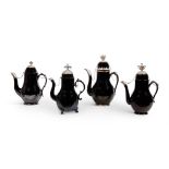 A SELECTION FOUR LOW COUNTRIES BLACK GLAZED POTTERY (TERRE DE NAMUR)