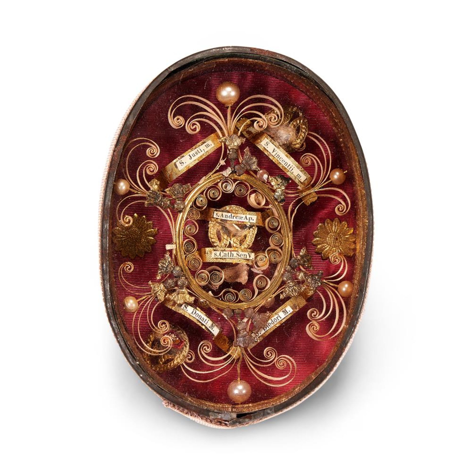 A SMALL ITALIAN OVAL RELIQUARY BOX, LATE 18TH/EARLY 19TH CENTURY - Image 2 of 2