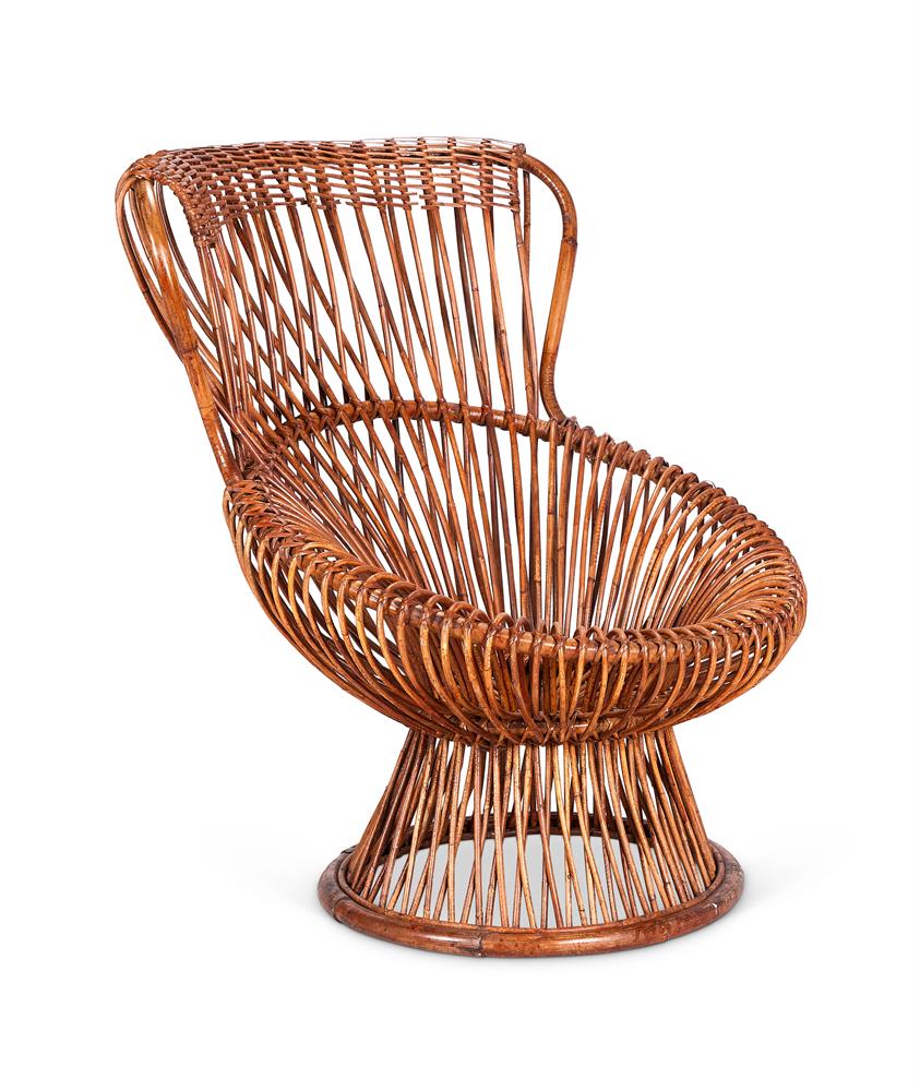 A 'MARGHERITA' BAMBOO AND RATTAN ARMCHAIR BY FRANCO ALBINI (1905-1977) - Image 2 of 2