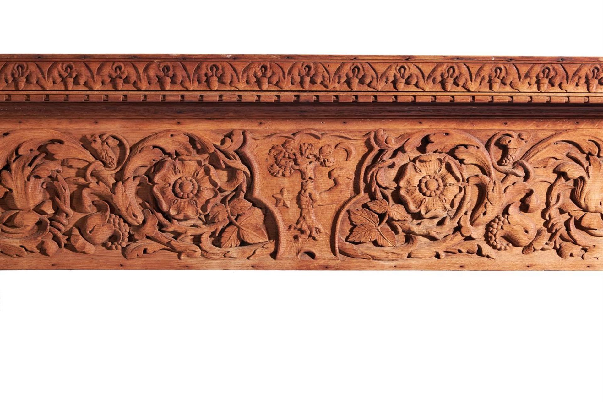 A VICTORIAN RENAISSANCE REVIVAL CARVED OAK CHIMNEYPIECE, LATE 19TH CENTURY - Image 5 of 6