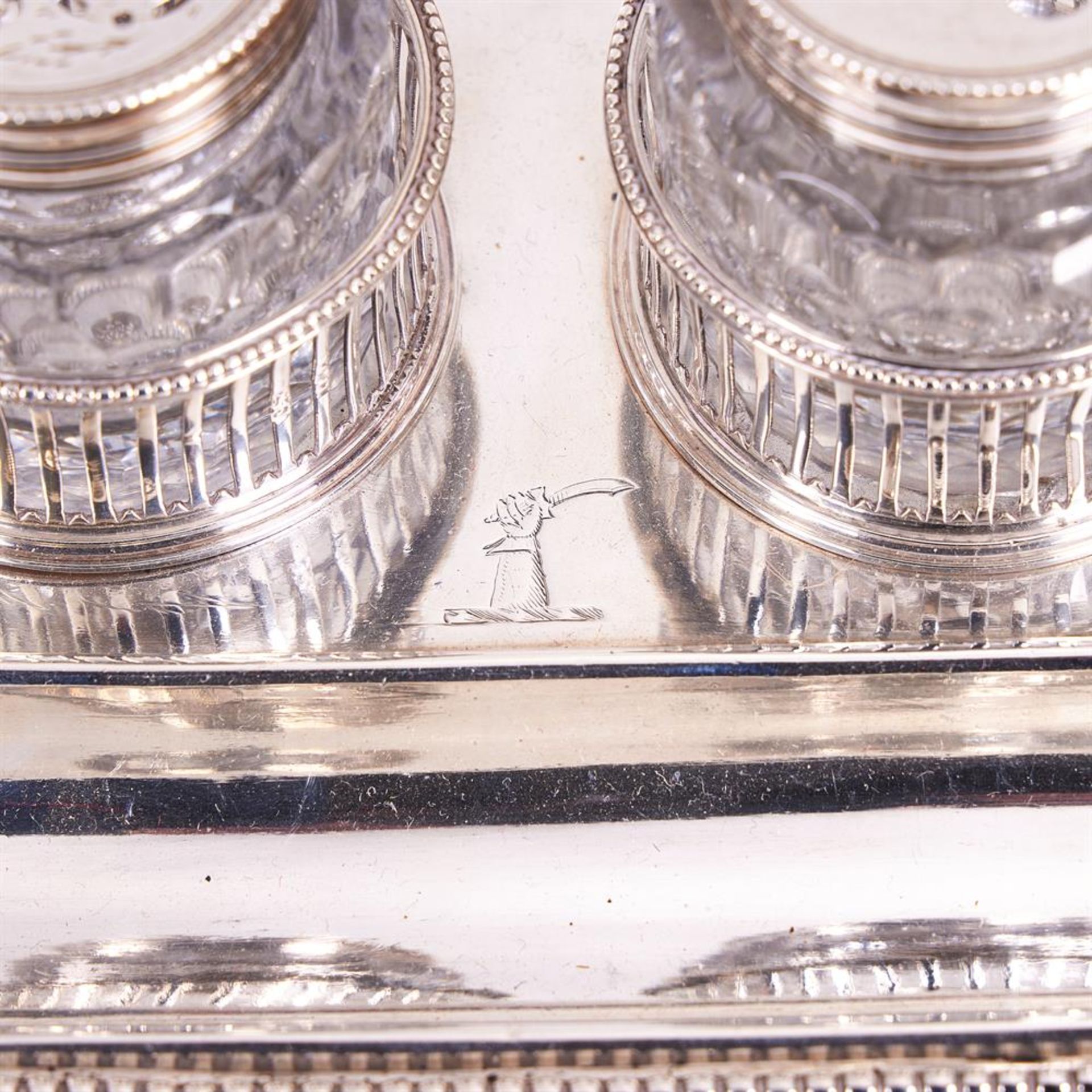 A GEORGE III SILVER OBLONG INKSTAND - Image 7 of 7