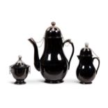 A TRIO OF LOW COUNTRIES BLACK GLAZED POTTERY, (TERRE DE NAMUR)