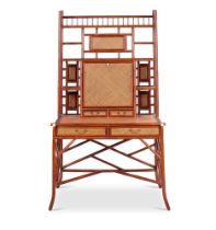 A BAMBOO AND RATTAN SECRETAIRE IN THE NAPOLEON III STYLE MODERN