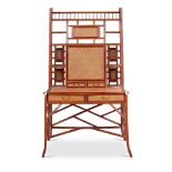 A BAMBOO AND RATTAN SECRETAIRE IN THE NAPOLEON III STYLE MODERN