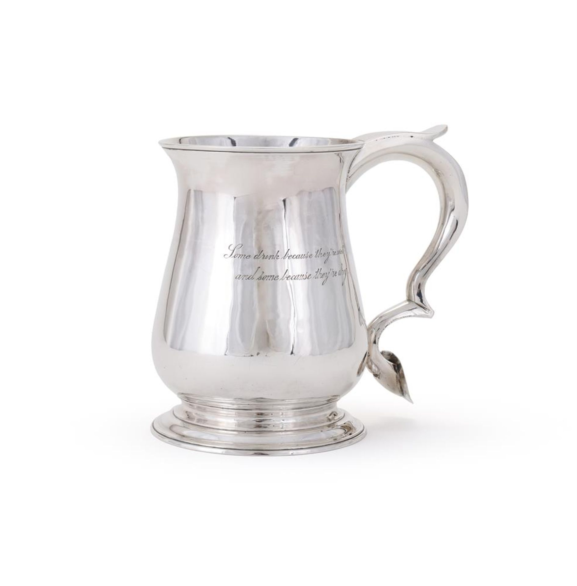 A GEORGE III SILVER BALUSTER TANKARD, MAKER'S MARK SL, LONDON 1762 - Bild 3 aus 4