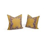 A PAIR OF BRODERIE CUSHIONS BY JEAN FRANCOIS LESAGE