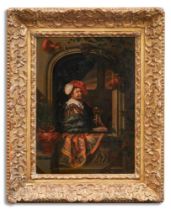 FOLLOWER OF WILLEM VAN MIERIS THE ELDER, A MAN AT A WINDOW HOLDING A GOBLET