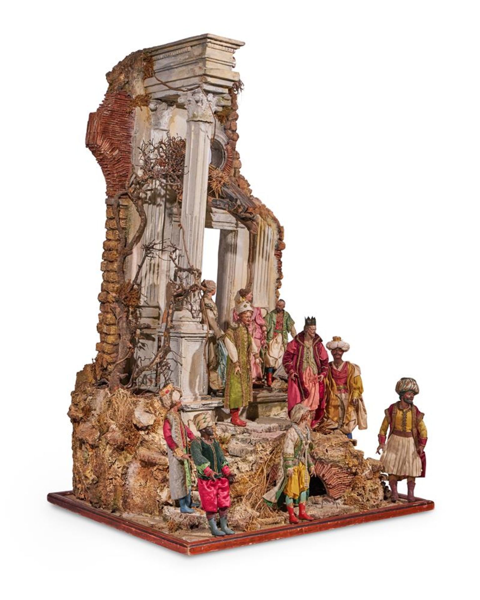 AN ITALIAN CARVED AND POLYCHROME CRÈCHE OF LARGE SIZE ,THE FIGURES NAPLES 18TH CENTURY AND LATER - Bild 3 aus 19