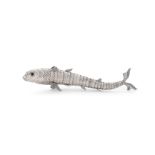 A SPANISH SILVER COLOURED ARTICULATED MODEL OF A FISH
