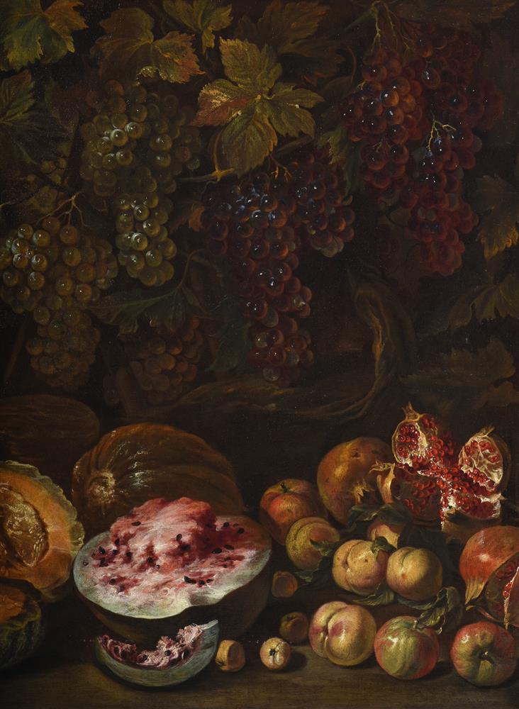 NEAPOLITAN SCHOOL (17TH CENTURY), STILL LIVES WITH VINES, MELONS, AND OTHER FRUIT (2) - Image 8 of 9