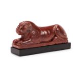 AFTER THE ANTIQUE - A GRAND TOUR ROSSO ANTICO EGYPTIAN LION, LATE 19TH/EARLY 20TH CENTURY