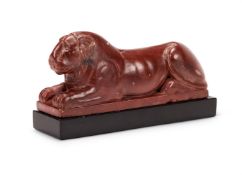 AFTER THE ANTIQUE - A GRAND TOUR ROSSO ANTICO EGYPTIAN LION, LATE 19TH/EARLY 20TH CENTURY