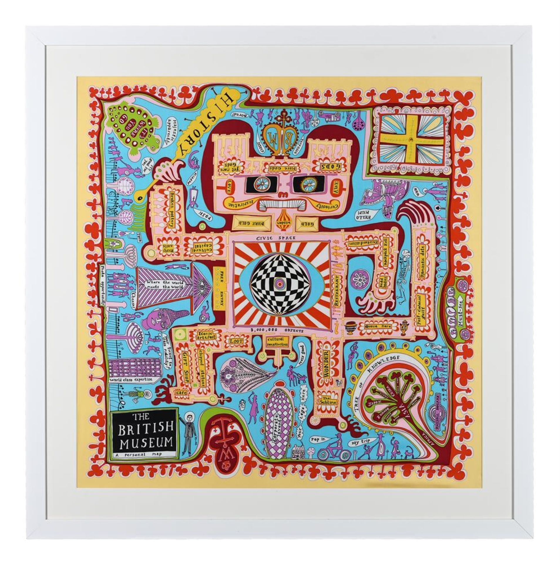 GRAYSON PERRY (BRITISH B.1960) SILK SCARF 'THE BRITISH MUSEUM - A PERSONAL MAP' - Bild 2 aus 3