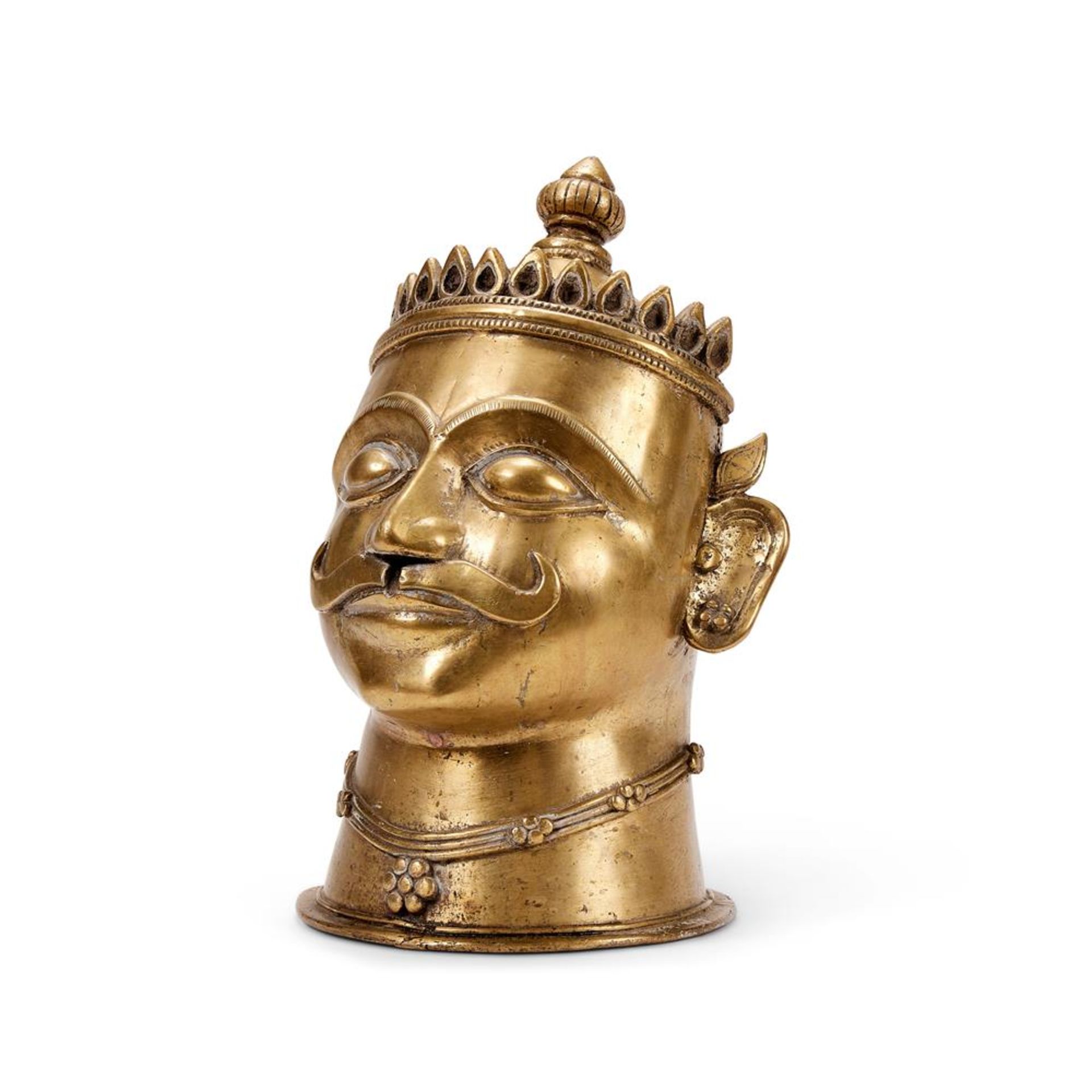AN INDIAN BRASS STUPA COVER, LATE 19TH/EARLY 20TH CENTURY