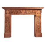 A VICTORIAN RENAISSANCE REVIVAL CARVED OAK CHIMNEYPIECE, LATE 19TH CENTURY