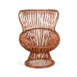 A 'MARGHERITA' BAMBOO AND RATTAN ARMCHAIR BY FRANCO ALBINI (1905-1977)