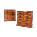A PAIR OF VICTORIAN PITCH PINE CHESTS, CIRCA 1870