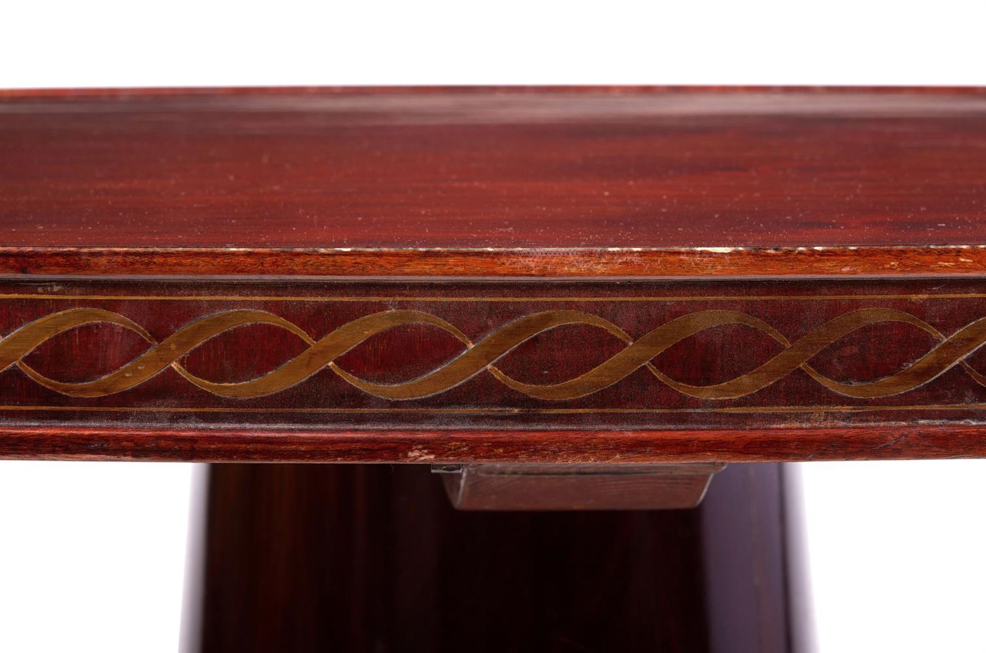 AN ITALIAN BRASS MOUNTED MAHOGANY DINING TABLE ATTRIBUTED TO PAOLO BUFFA (B.1903-1970), CIRCA 1950 - Image 3 of 4