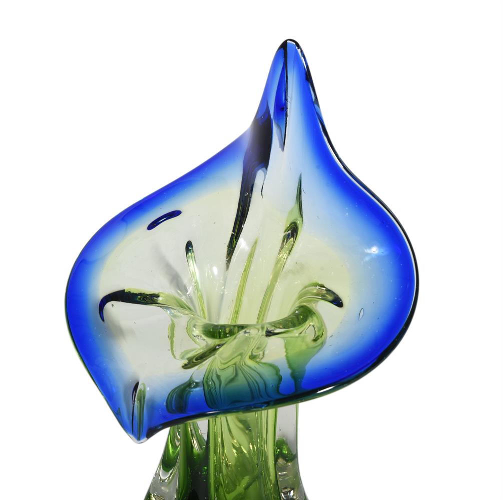 A MURANO 'JACK IN THE PULPIT' COLOUR AND CLEAR GLASS VASE, ITALIAN - Image 2 of 2