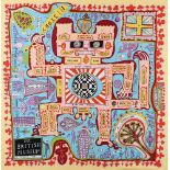 GRAYSON PERRY (BRITISH B.1960) SILK SCARF 'THE BRITISH MUSEUM - A PERSONAL MAP'