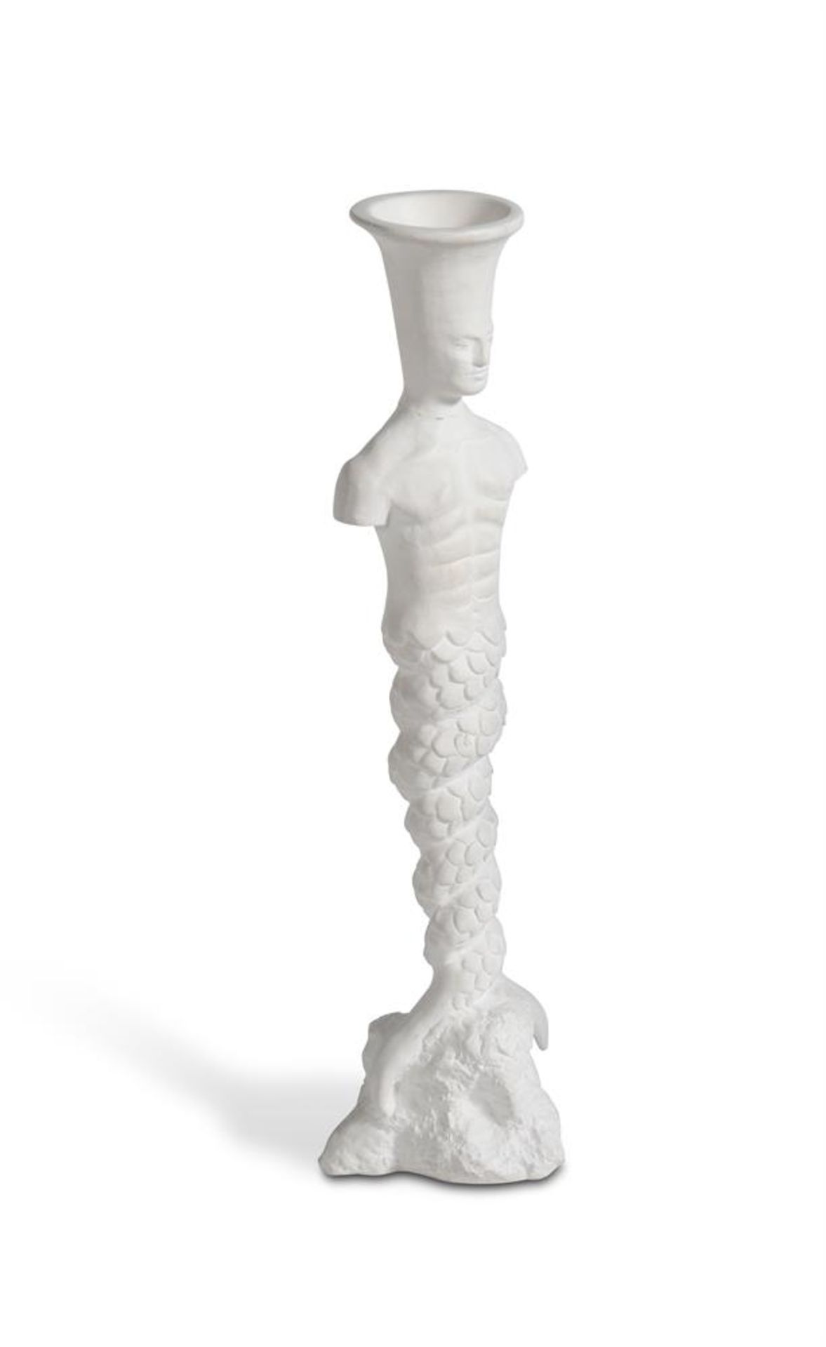 A PAIR OF MOULDED PLASTER FIGURAL CANDLESTICKS, MODERN - Image 3 of 3