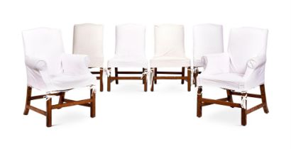 A SET OF SIX GEORGE III LABURNUM AND WALNUT CHAIRS SCOTTISH